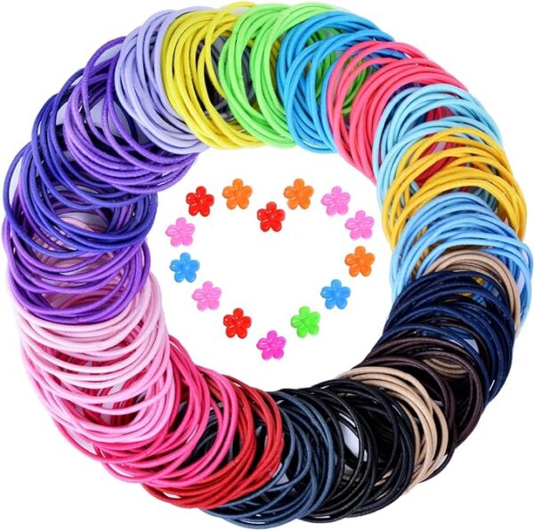 Hair Bobbles, 200Pcs Hair Ties Elastic Hair Bands