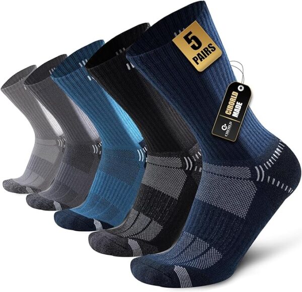 Mens Socks Wicking Breathable Cushion Crew Socks