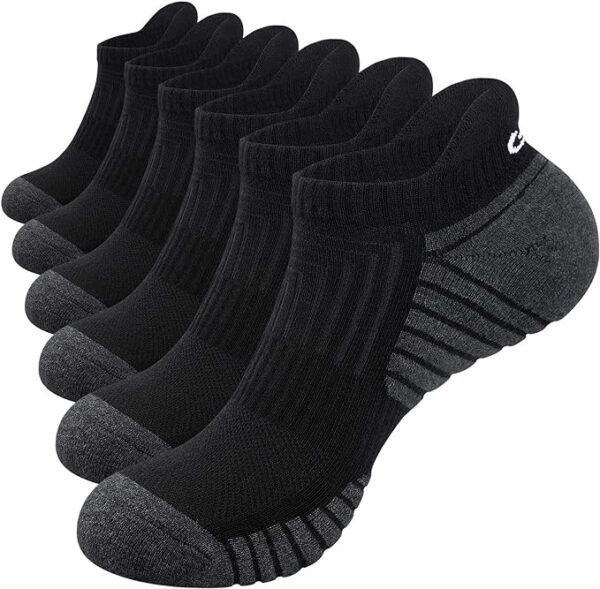 Mens Running Socks, Cushioned Sports Socks Anti-Blister Cotton