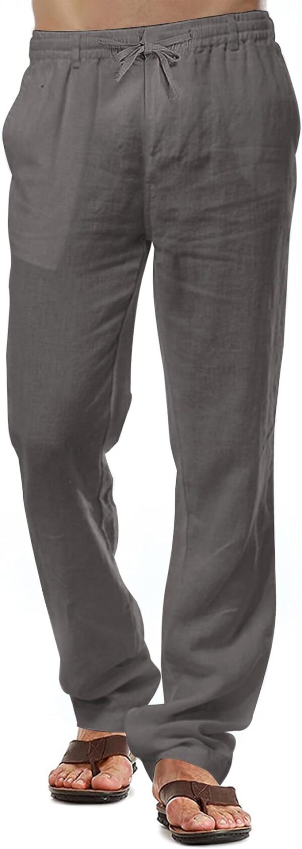 Mens Linen Trousers Casual Cotton Trouser